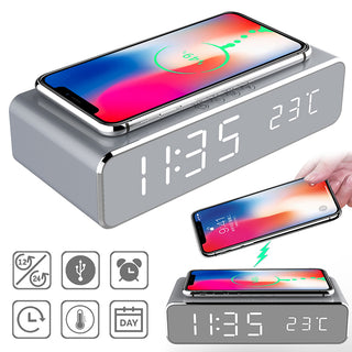 Wireless Charger LED Electric Alarm Clock